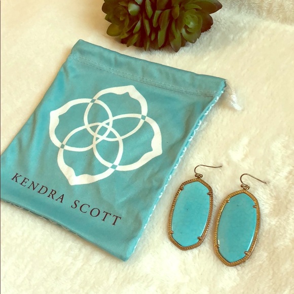 Kendra Scott Jewelry - Kendra Scott Elle Gold Drop Turquoise Earrings